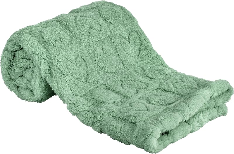 Yurhap Heart Baby Blanket, Love Plush Fleece Baby Blankets for Boys Girls | Soft Sherpa Baby Boy Blankets for Infant Toddler Newborn Gift, Fluffy Baby Essentials, For Crib Stroller, 30"x40", Sage Green