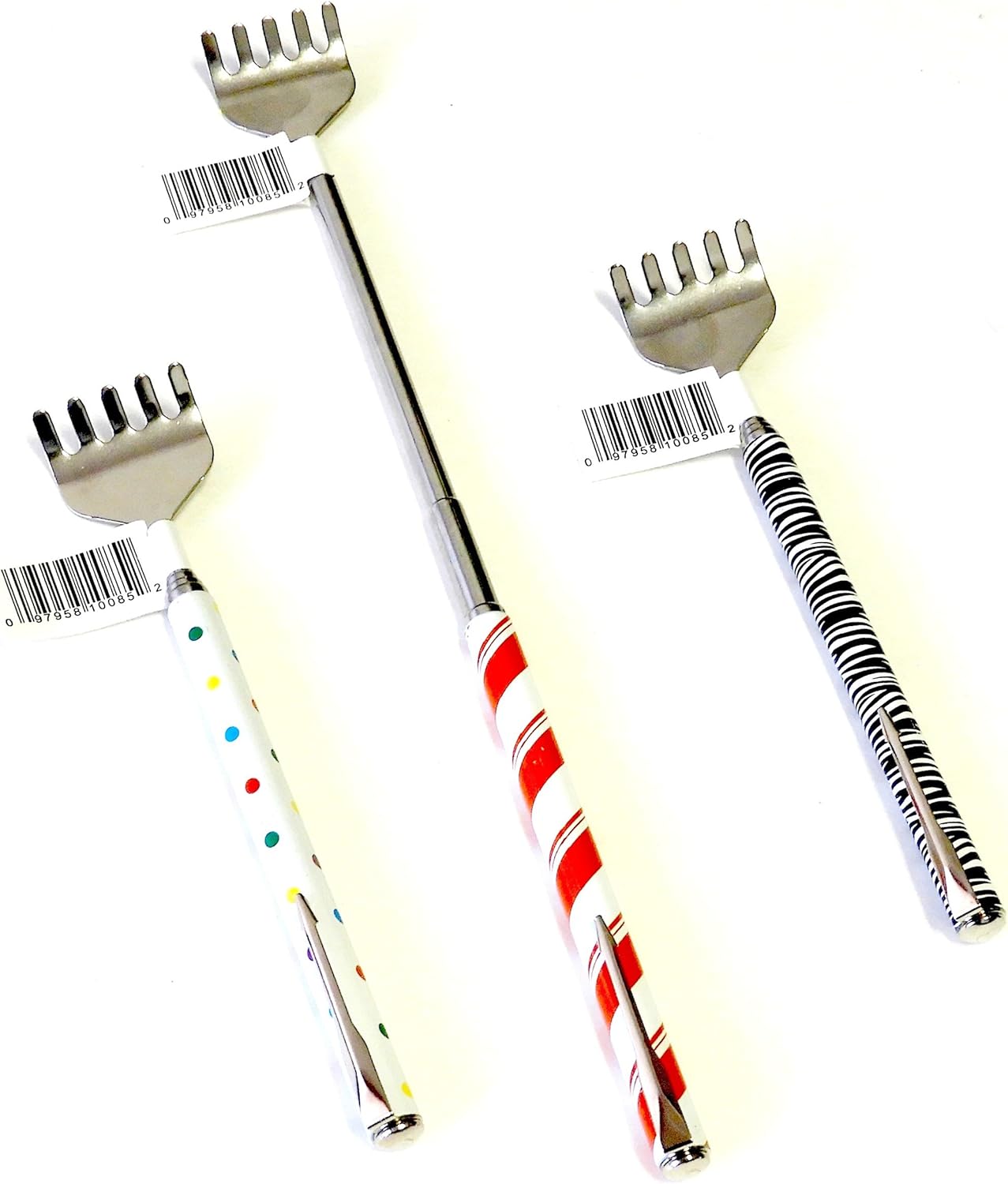 Value 3 Pack Stainless Steel Back Scratcher Printed Designs