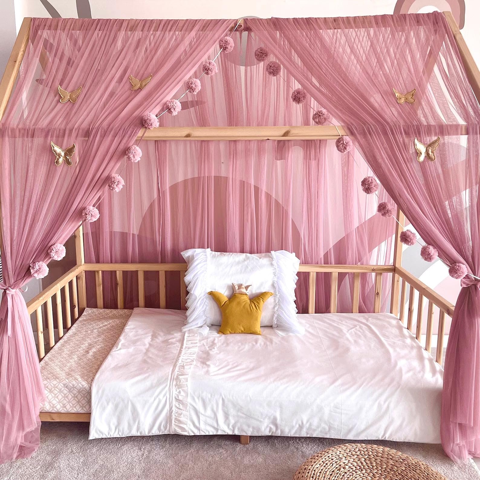 Amazon.com: Baby Fancyroom House Bed Canopy Bed Canopy Dusky