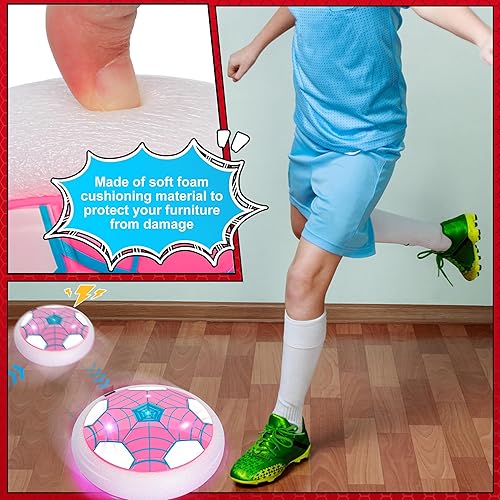 Miniatura 7 de Hover Balón de fútbol, paquete de 2, juguetes de fútbol de interior para niños, juegos deportivos geniales para niños y niñas, regalos de cumpleaños