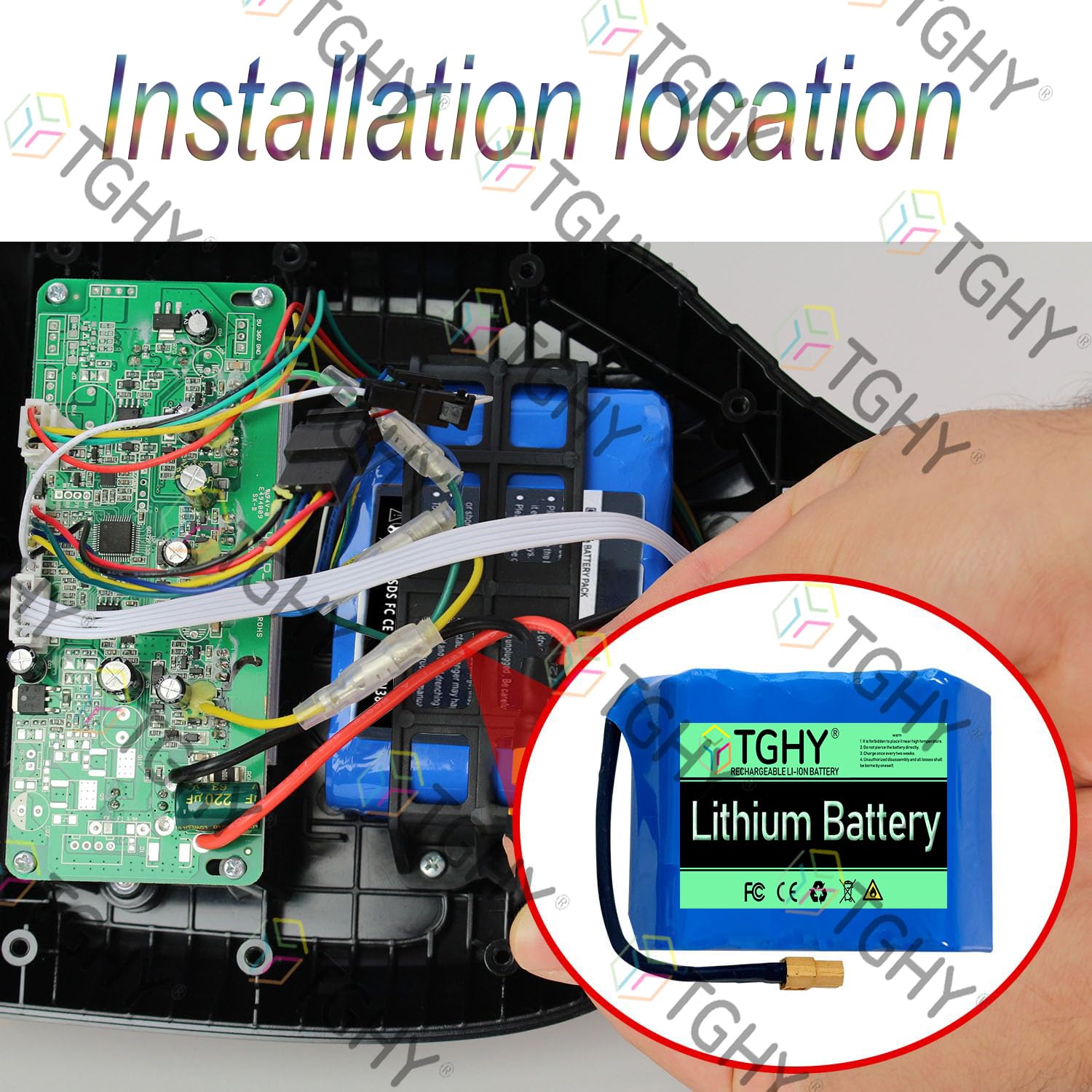 TGHY Batterie de Remplacement 24 V pour Hoverboard, Batterie Lithium 25,2 V 4 Ah pour Scooters Pliables et véhicules électriques, Accessoire de Remplacement