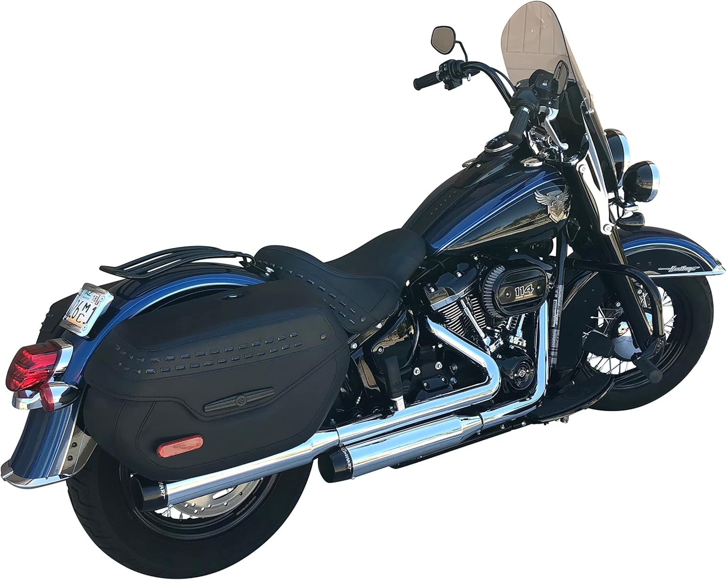 USA 7" Luggage Rack - Fits FLHC Harley-Davidson Heritage Softail Classic 2018+up, Harley-Davidson Heritage Softail Deluxe Models 2018+up - Part Number MWL-137-18 (Matte Black)