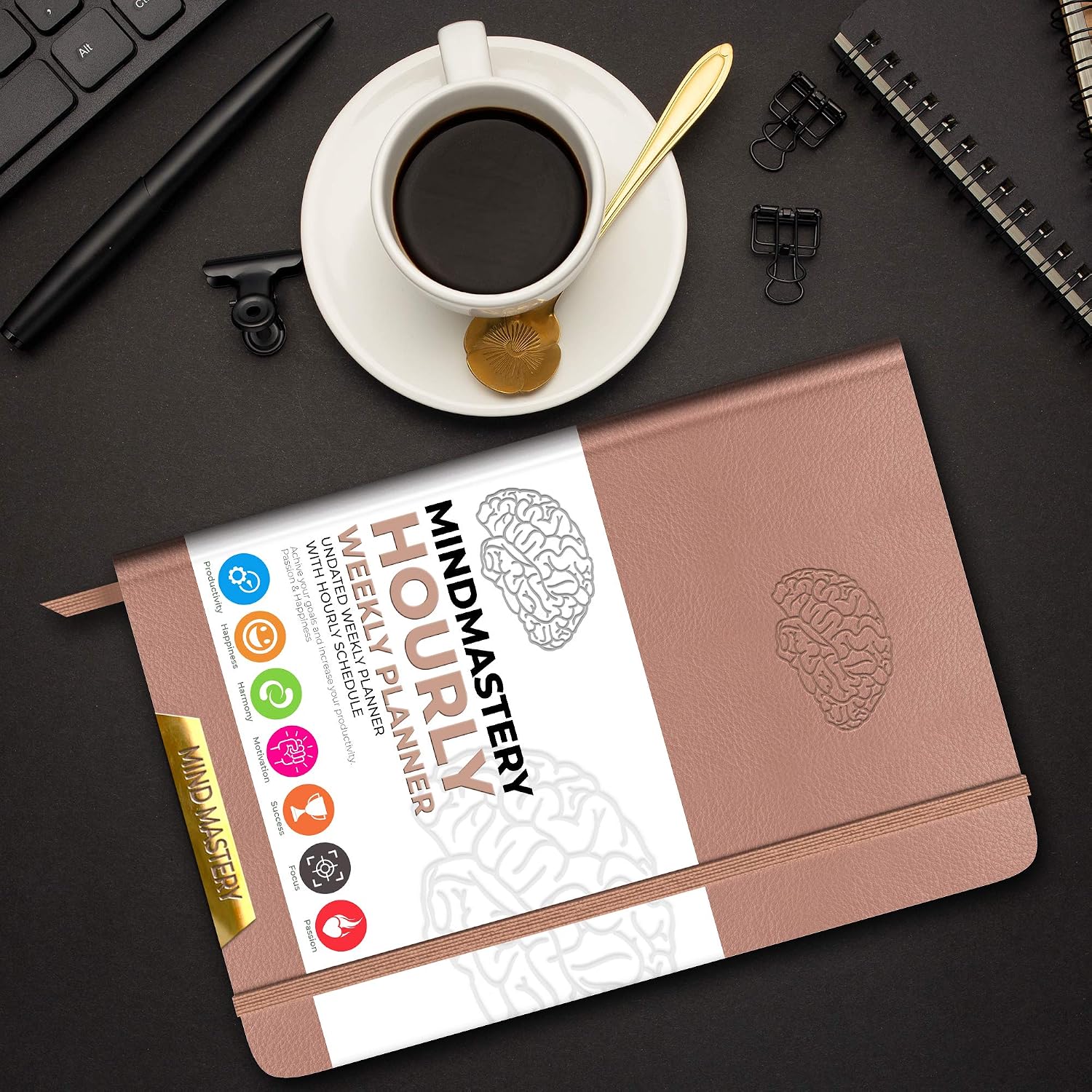 Deluxe Weekly & Monthly Life Planner to Hit Your Goals & Live Happier. Organizer Notebook & Productivity Journal. A5 Hardcover, Undated - Start Any Time (Pink) - Image 5