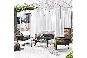 Patiorama 4-Piece All Black Patio Set
