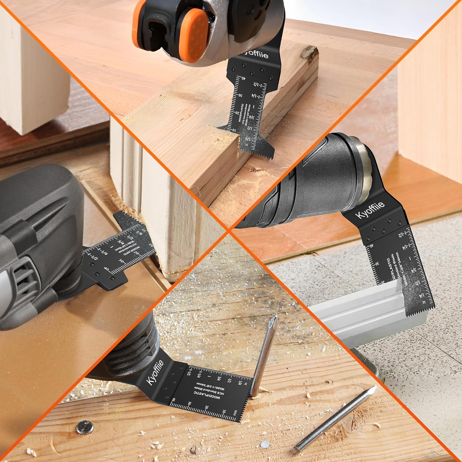 100 Pcs Oscillating Tool Blades, Quick Release Multitool Blades for Wood and Plastic, Compatible with Milwaukee, Ryobi, Makita, Bosch, and Craftsman