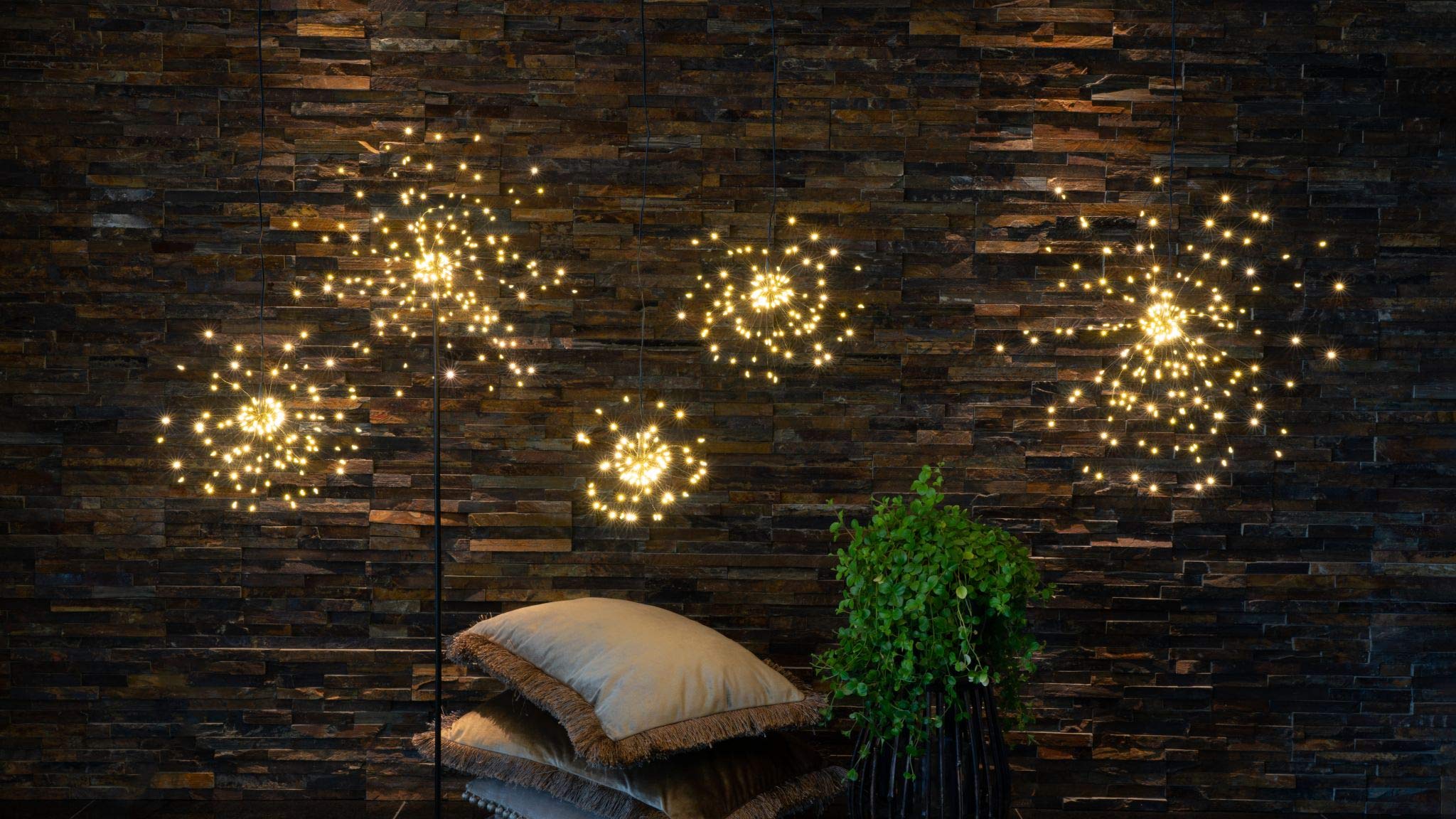 LED-Hängeleuchte Firework – 3D-Stern, Schwarz, 26 Cm, 120 LEDs, Mit Trafo, Für Innenbereich
