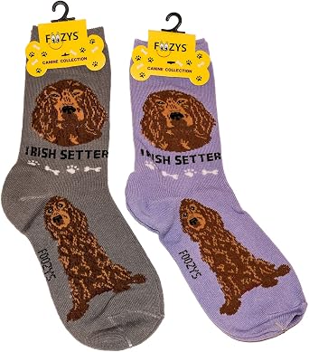 Foozys Unisex Crew Socks | Canine/Dog Collection | Irish Setter