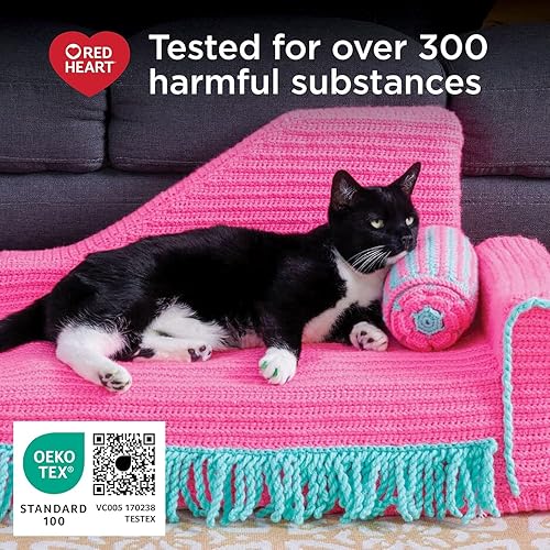 Miniatura 5 de Red Heart - Ovillo Super Saver de color verde cazador, paquete de 3 unidades de 7 onzas, acrílico, mediano número 4 (lana peinada), 364 yardas,