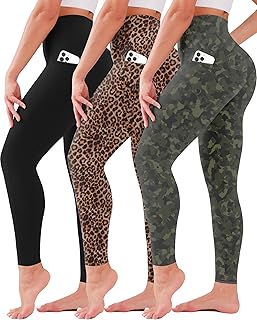 3 Pack Leggings for Women High Waisted No See-Through Tummy Control Soft Yoga Pants