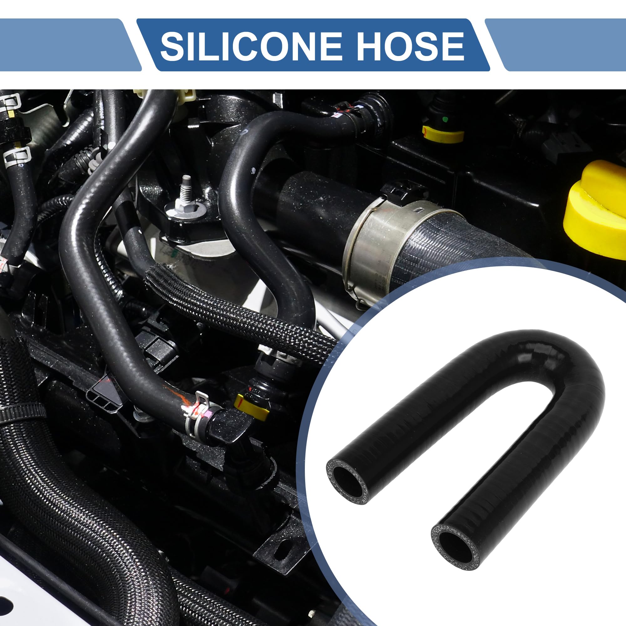 ABSOPRO Silikonschlauch 30mm ID 150mm - Kühlmittelschlauch Mit Schellen