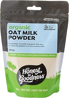Honest to Goodness, Organic Oat Milk Powder 300g - Convenient On-The-Go Plant-Based Milk Alternative. Velvety, Rich and Cr...