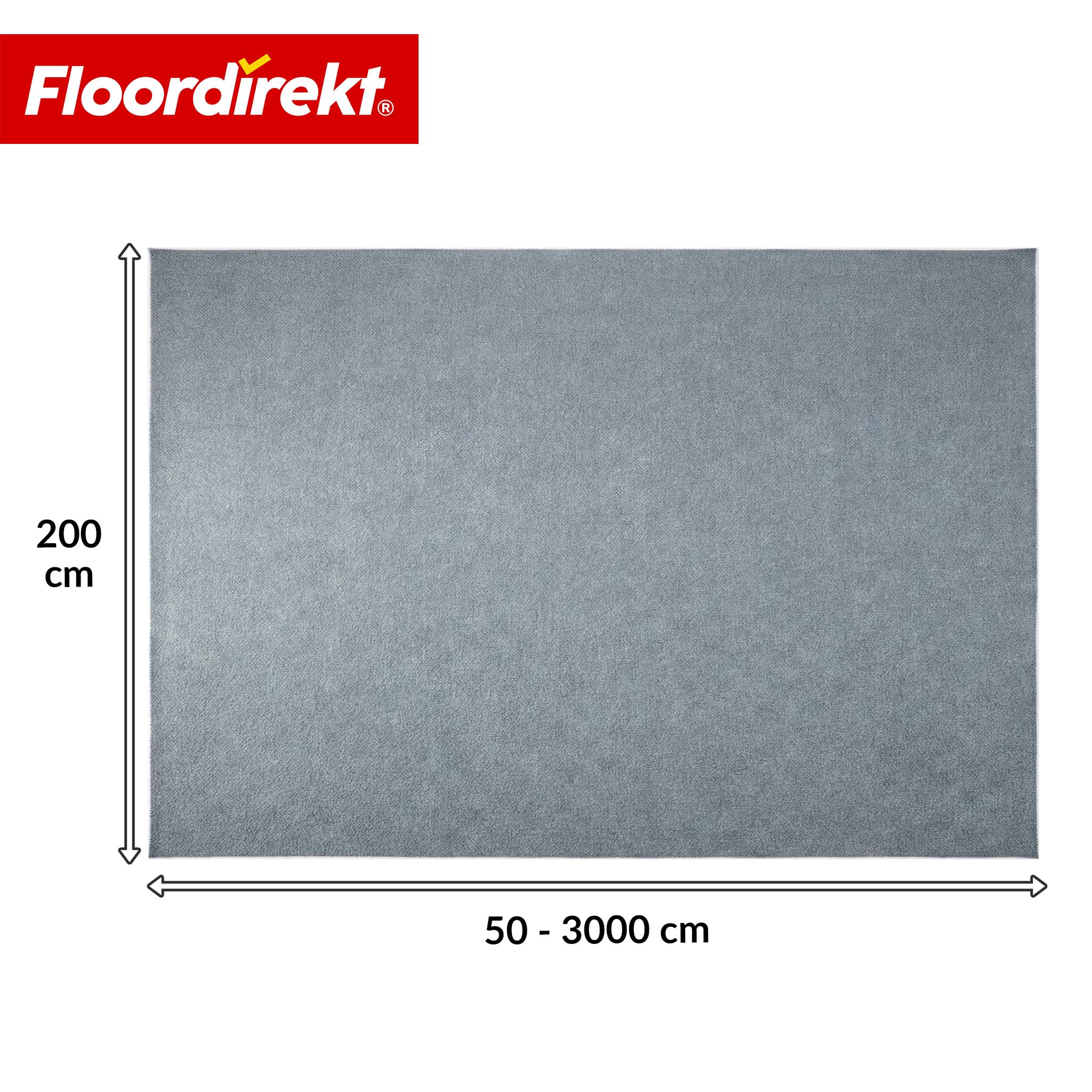 Floordirekt Wykładzina podłogowa z włókniny igłowanej 200 x 400 cm – wytrzymały dywan z piankowym spodem, izoluje odgłosy kroków i zimno, możliwość indywidualnego przycięcia, do salonu i biura, szary
