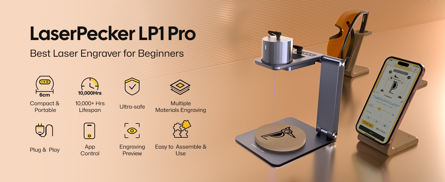彫刻 Laser Pecker ONE レーザー LaserPecker 1 Pro ポータブル ミニレーザー彫刻機