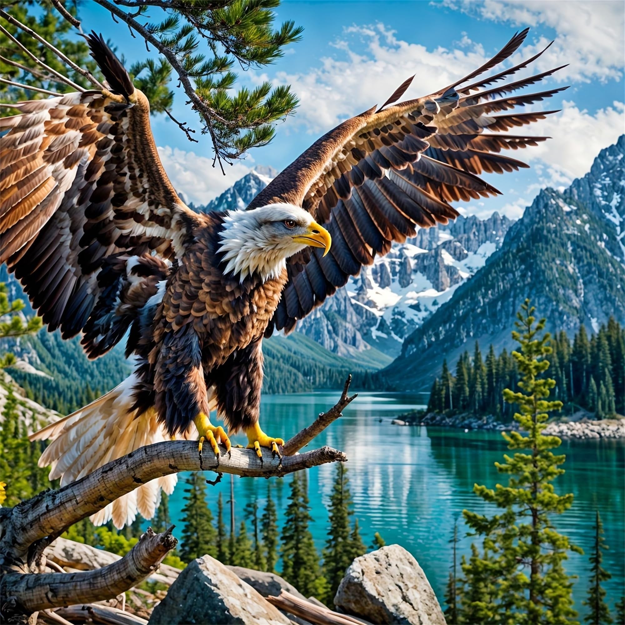 NZNANCHU Eagle Diamond Painting Kit for Adults,5D Diamond Art Kits for Beginner,Gem Art,Crystal Kits Round Drill for Home Wall Decor Gifts,Women,Men