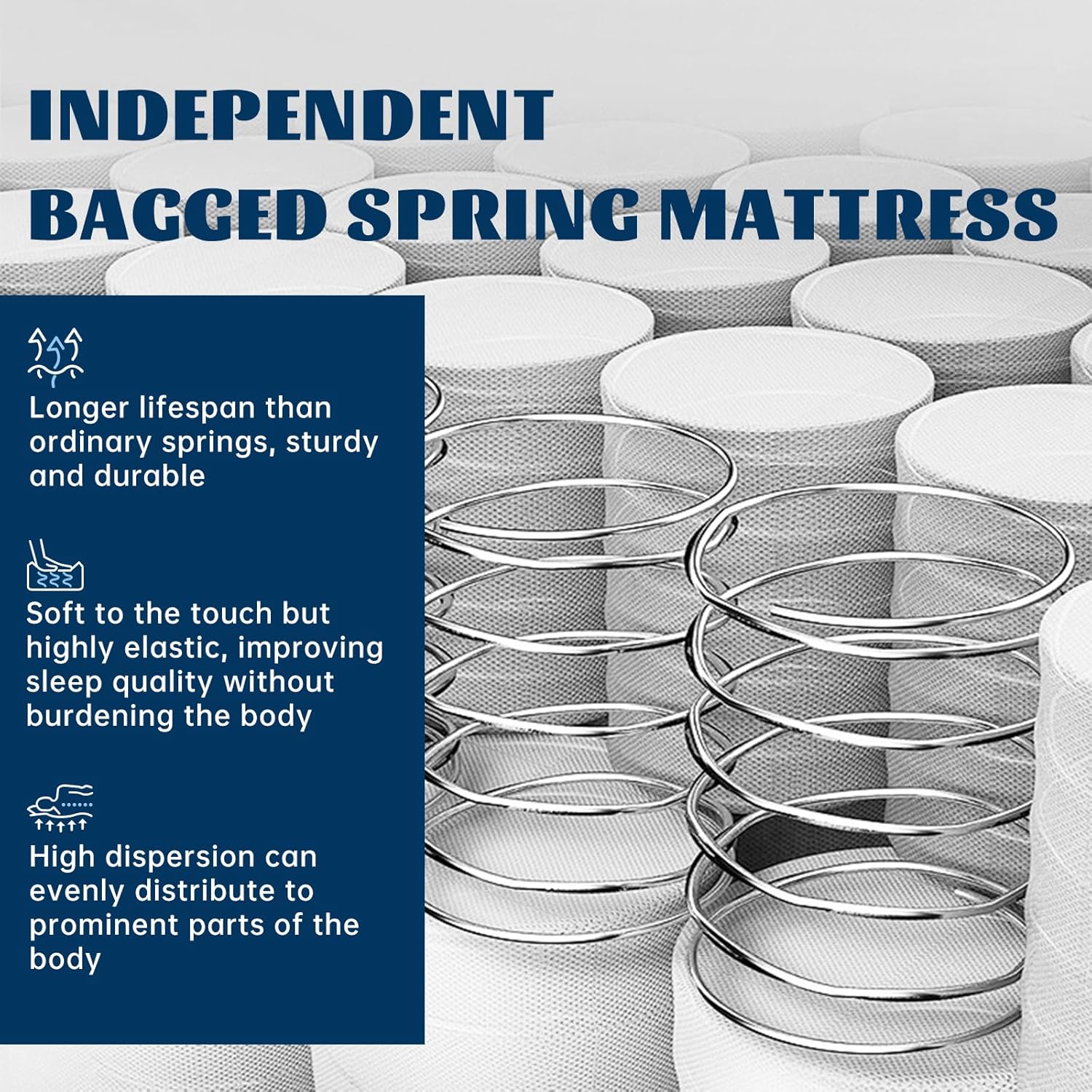 GJQ Twin XL Mattress,10 Inch Memory Foam Hybrid Mattress in a Box with Pocket Springs,Medium Firm Twin XL Bed Mattresses for Pressure Relief,CertiPUR-US