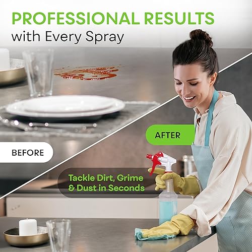 Miniatura 5 de BRIGHTFROM Botella pulverizadora de plástico, 16 onzas vacía, espray de gatillo ajustable fino para fluir, a prueba de fugas, transparente,