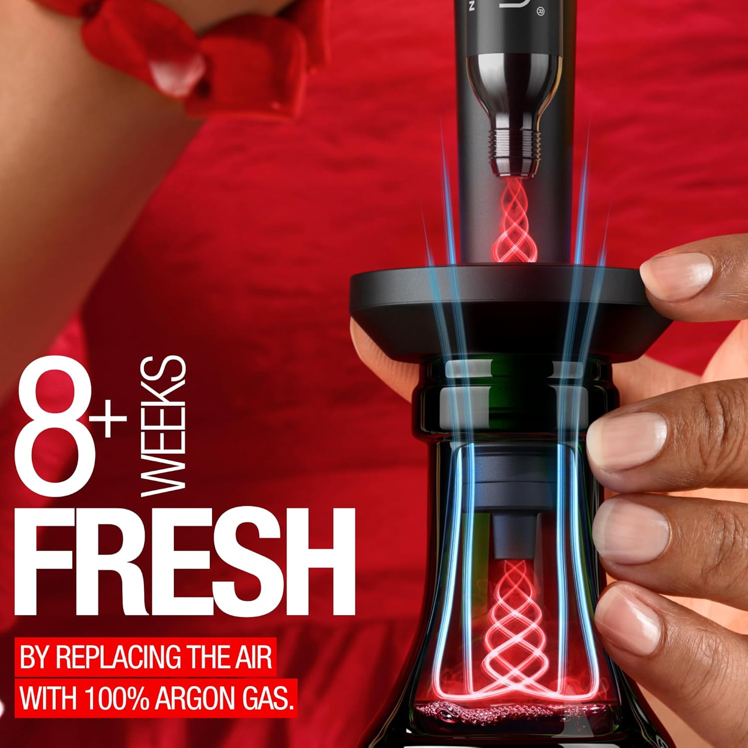zzysh® 3 in 1 Wine Saver, Stopper & Argon Gas Wine Preserver Up to 8 Weeks - Wine Preservation System with Argon Gas Cartridges For Wine - Most Inspired Wine Set Gifts for Women, Men Wine Lovers
