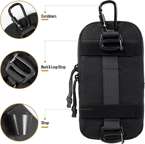 Miniatura 3 de OneTigris Funda para teléfono celular, soporte para cinturón de teléfono, bolsa de teléfono Molle para cinturón con bucle, capacidad para teléfonos