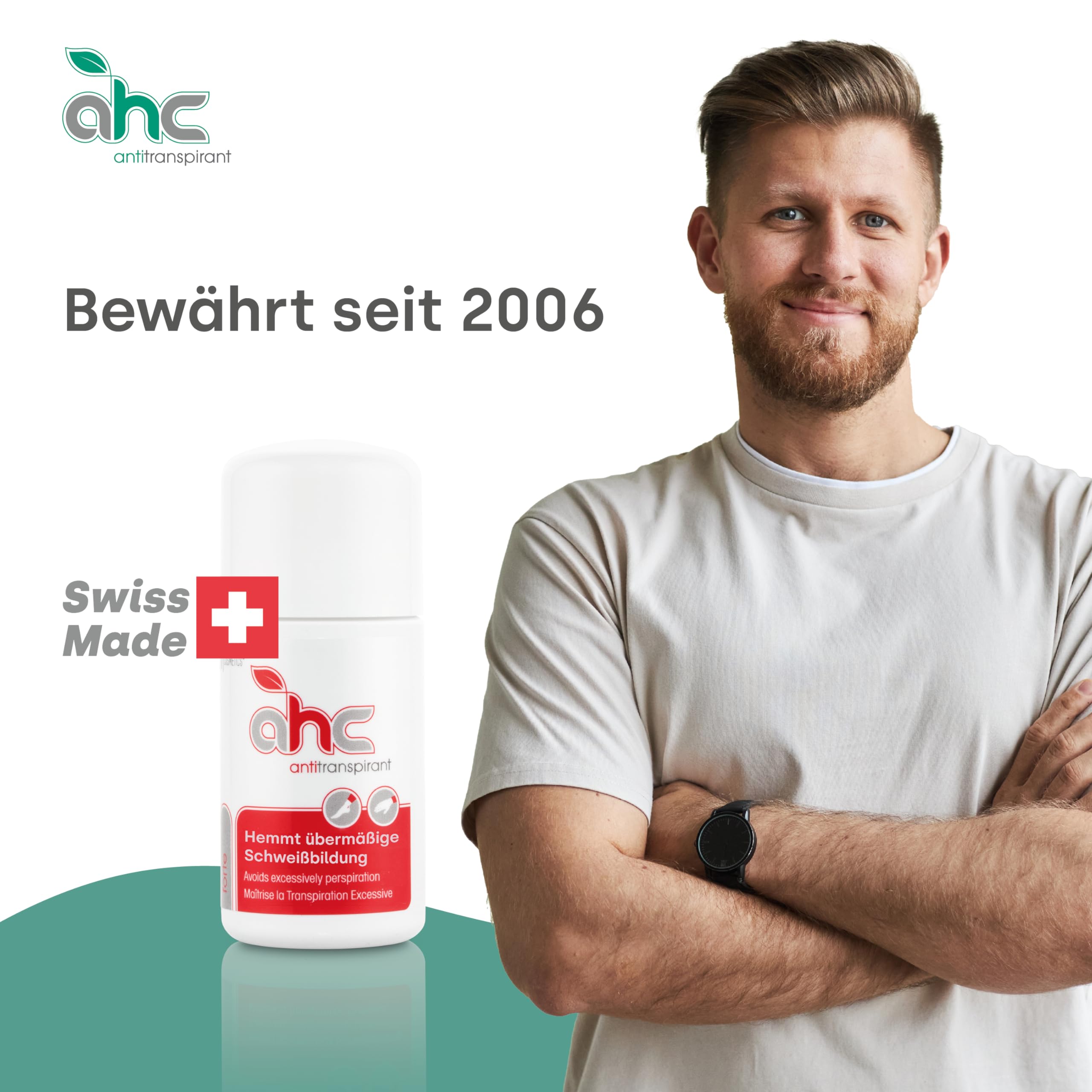 AHC FORTE Antitranspirant Tropfflasche 50ml gegen Schwitzen an Händen & Füßen - Antiperspirant mit Pflanzenextrakten gegen Handschweiß & Fußschweiß