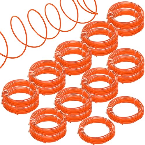Hiboom Paquete de 20 líneas redondas de 14 pies x 0.095 pulgadas, resistentes que se adaptan a la mayoría de tipos de recortadoras, color naranja