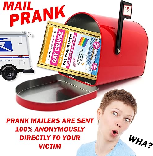 Miniatura 4 de Crucero gay divertido vergonzoso correo de broma anónimo enviado a sus amigos y familiares! ¡Mordaza divertida! ¡Risas garantizadas!