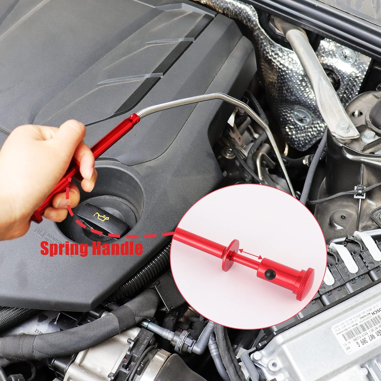 BILITOOLS 7-Piece Windshield Removal Tool Kit& Flexible Magnetic Grabber Pickup Tool, 24.4" Flex Magnet Pick Up Tool Bendable with 4 Claws