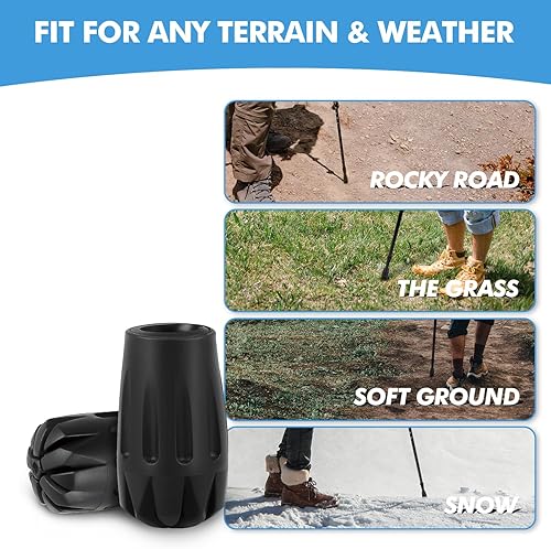 Miniatura 4 de KINGGEAR Bastones de senderismo ajustables, bastones de senderismo con bloqueo rápido abatible, ligero plegable, aluminio 7075 duradero, agarres de