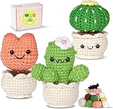 Gipony Crochet Kit for Beginners Animal,Crochet Animal Kits,Crocheting Kit for Starters,Learn to Crochet with Step-by-Step Video Tutorials,Beginner Crochet Kits for Adults(3 Plants Family) - Buy now