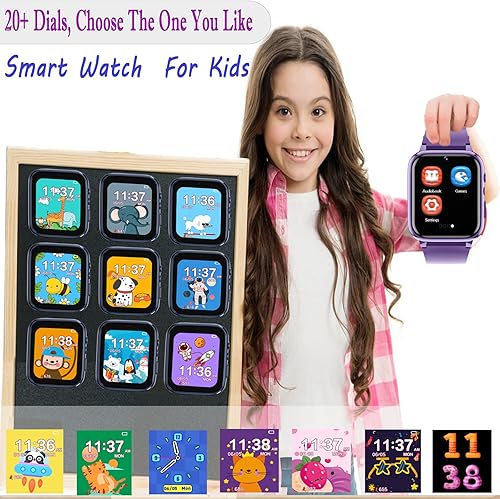 Miniatura 3 de iCHOMKE Reloj inteligente para niños, reloj inteligente para niñas y niños con 26 juegos, grabadora de video y reproductor, calendario podómetro,