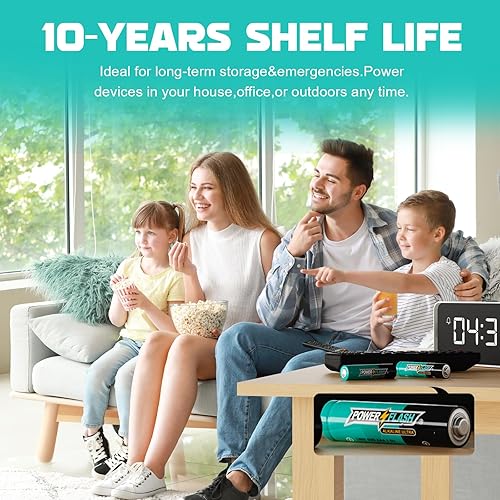 Miniatura 4 de POWER FLASH 24 pilas AAA, batería triple A con potencia de larga duración, diseño a prueba de fugas, 10 años de vida útil, batería AA alcalina para