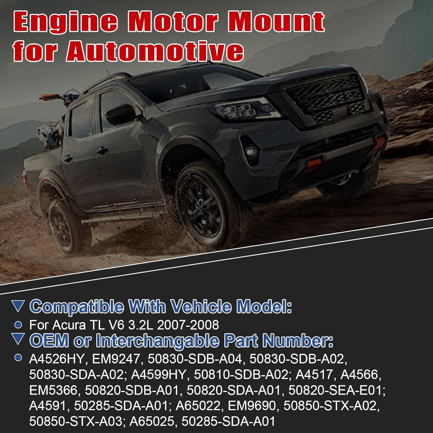 6Pcs Engine Motor Mount Compatible with Acura TL 3.2L 3.5L 2007 2008 Transmission Mount Set, Replace A4526HY A4599HY A4517 A4591 A65022 A65025, Silver/Black, CA-EM0054