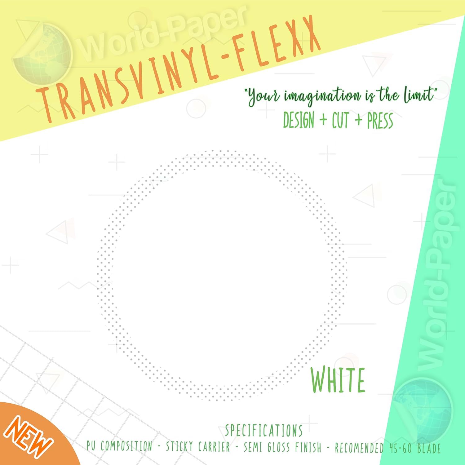 Heat Transfer Vinyl Press HTV 10" x 5 Yards. (White)