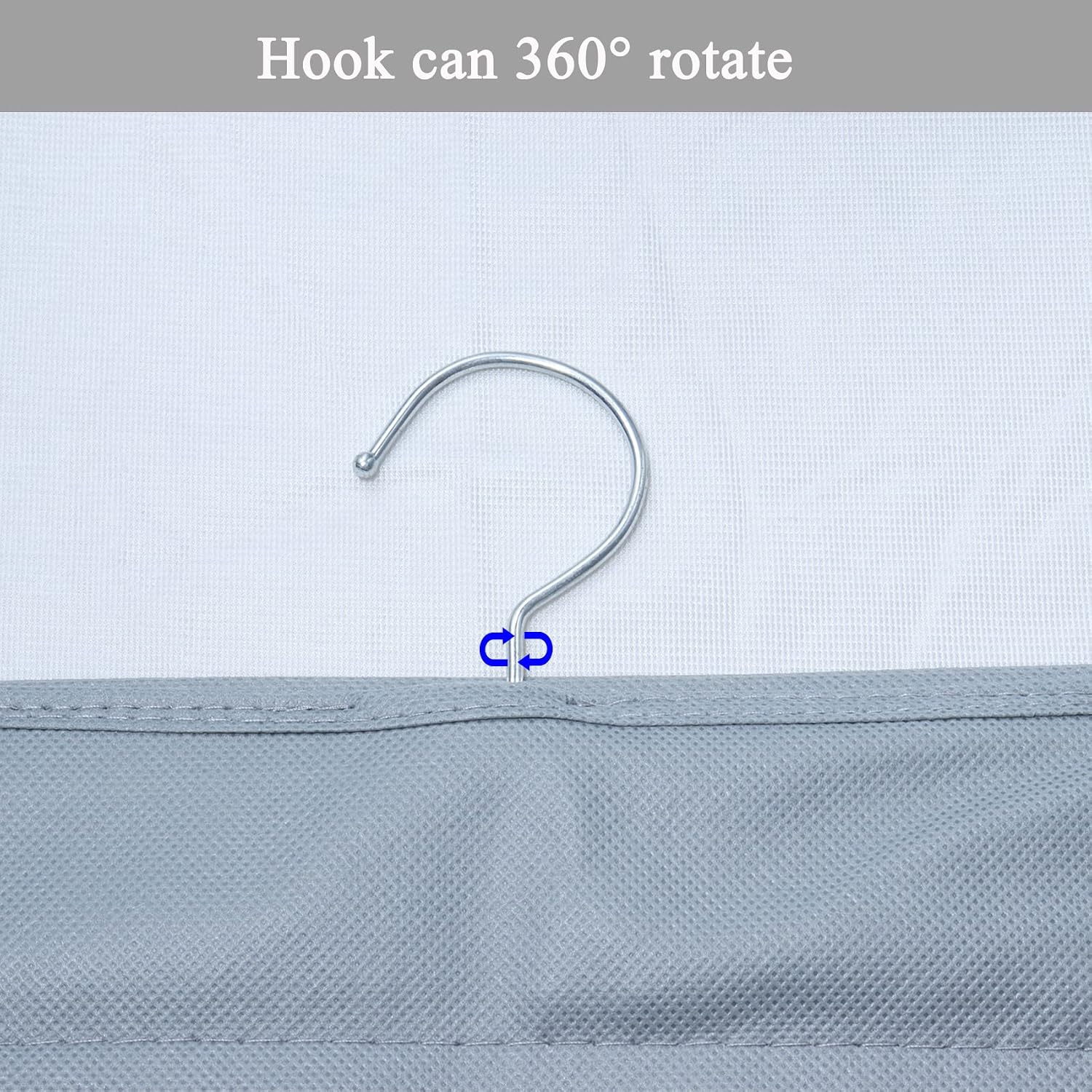 2 Pack 12 Large Pockets Hanging Shoe Organizer for Closet - Grey