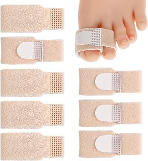 8 Pack Fabric Hammer Toe Corrector, Reusable Fabric Buddy Toe Wraps for Pain, Fabric Hammer Toe Wraps, Toe Bandages Protectors for Crooked Toes, Curled Toes, Bent Toes and Broken Toes