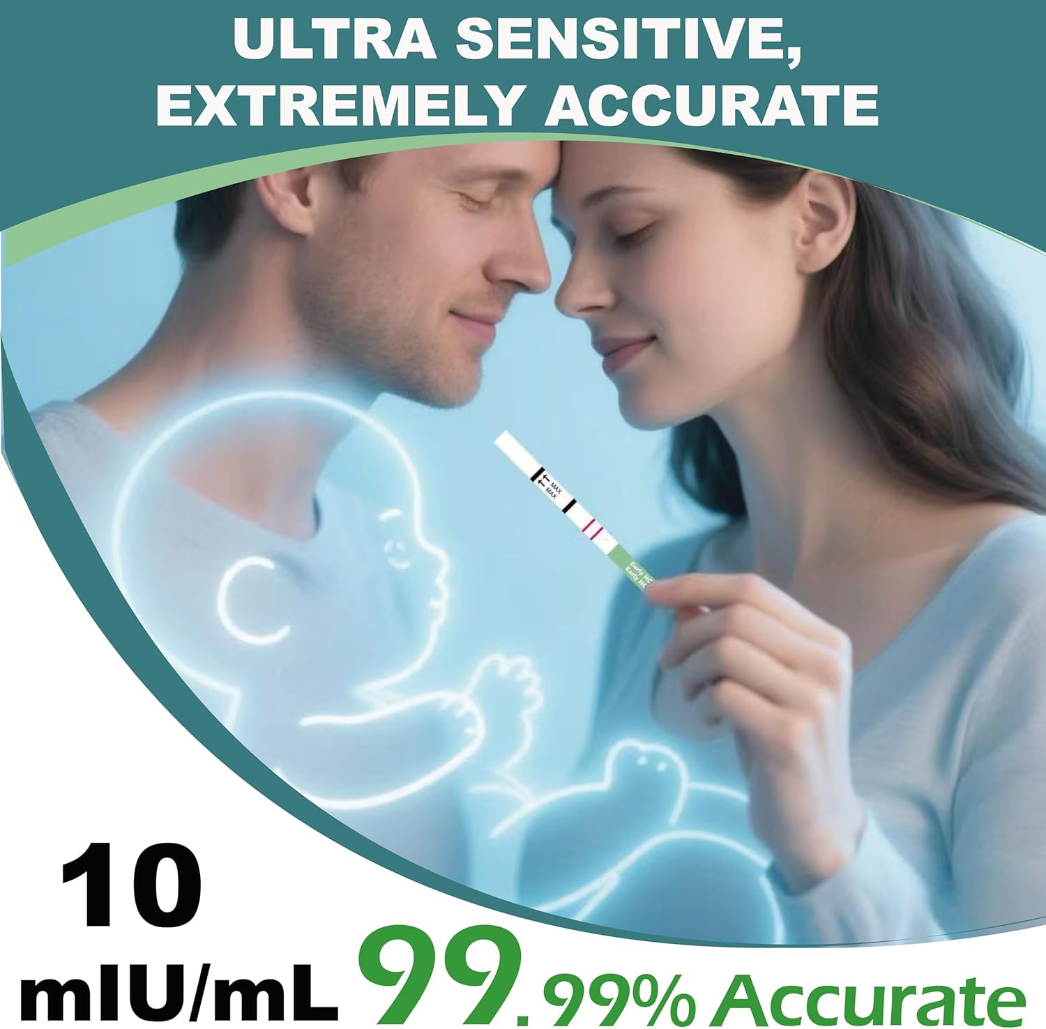 Elate HCG Pregnancy Test Strips 30 Count - 99.99% Accurate, 10mIU/mL, Early Detection 6-Days Before Missed Period, Bulk EPT, Easy Home Use, 5mm Dip - Image 3