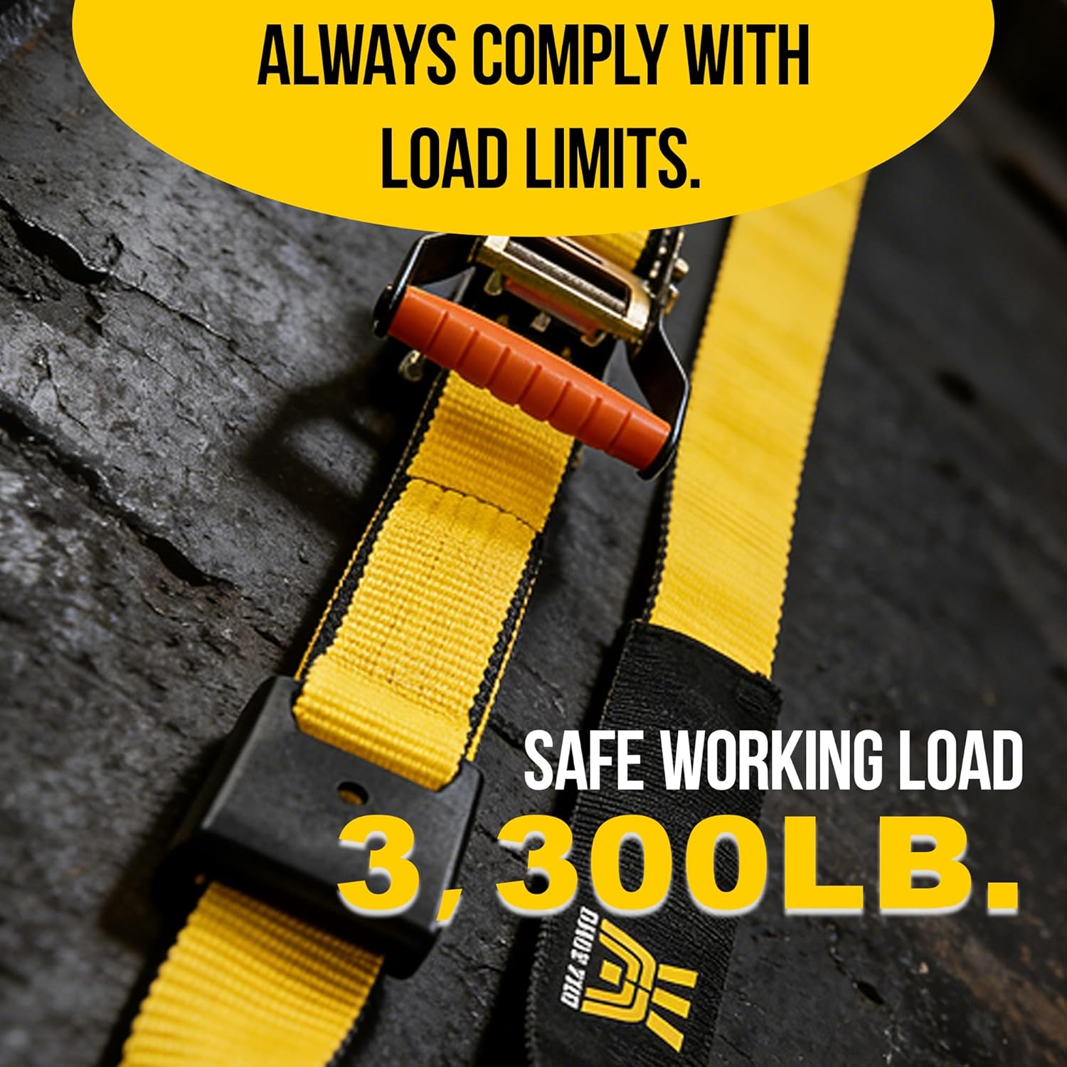 Car Tie Down Straps for Trailers 4 Pack - Tire Ratchet Strap with Flat Hooks - 2"x96", 10,000LBS Break Strength - Lasso Style Wheel Straps for Hauling UTV, SUV, Any Cars - Yellow