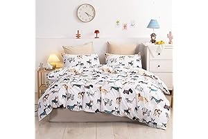Ivellow Twin Duvet Cover - Adorable Dog Print for Kids
