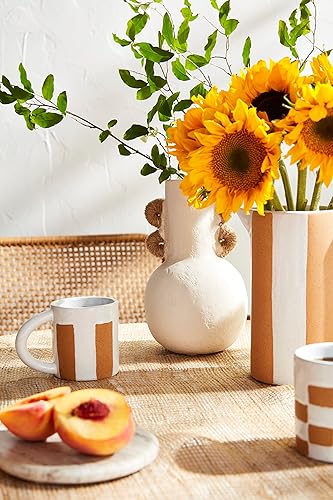 Miniatura 7 de Mud Pie Jarrón de yute de papel macé, crema