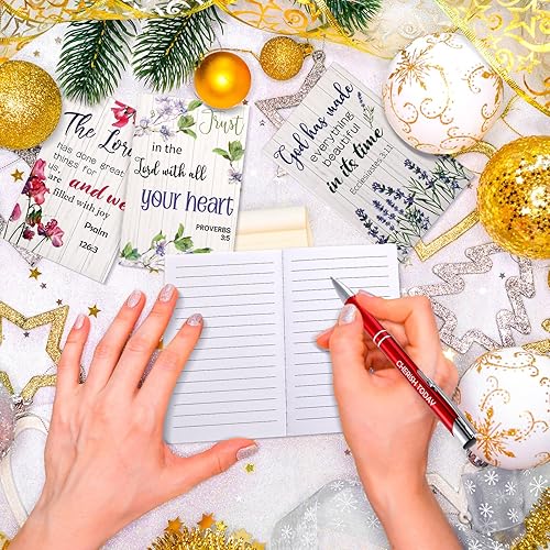 Miniatura 5 de Seajan Juego de 80 regalos inspiradores, regalos religiosos, 40 bolígrafos motivacionales, 40 diarios de oración floral para mujeres, bloc de notas