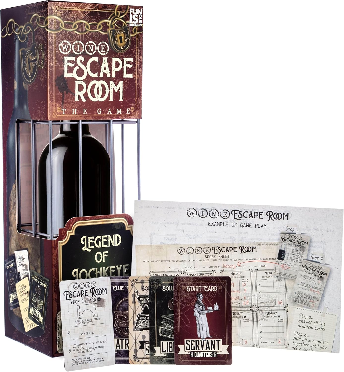 Boxer Gifts Wine Escape Room Game - Unlock The Cage to Receive Bottle | Fun Brain Teaser Puzzle Box for Adults | Unusual Wine Gifts for Women &amp; Men