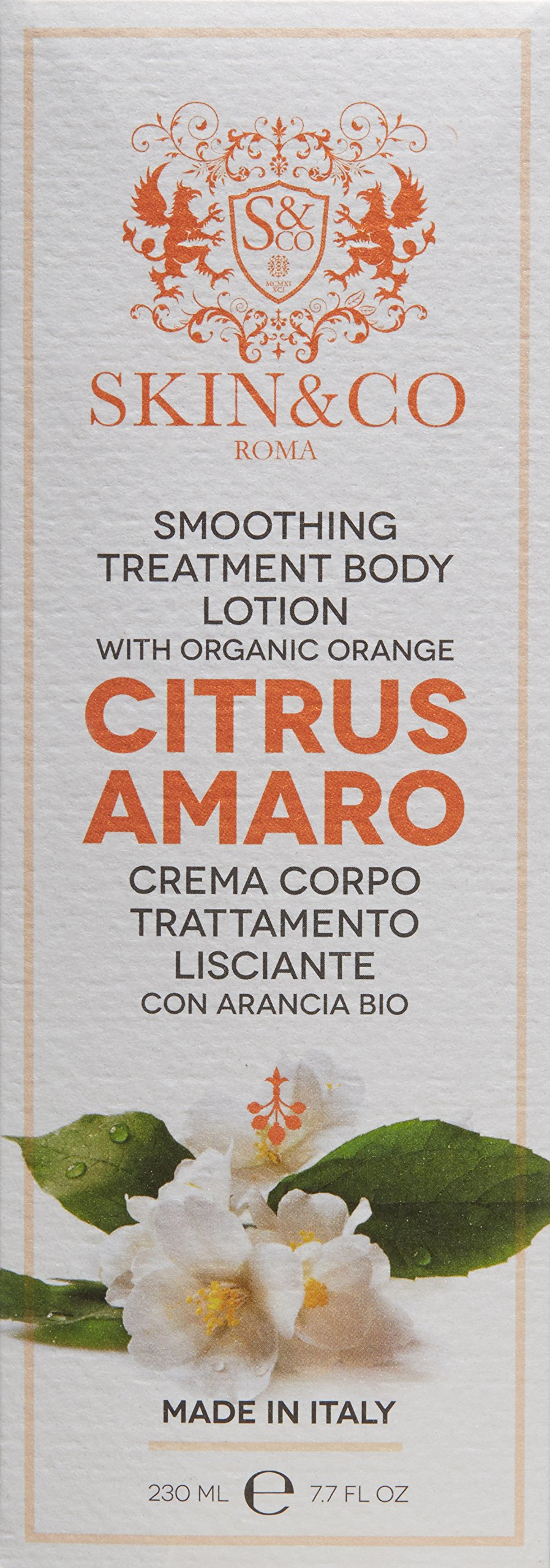 SKIN&CO Roma Smoothing Treatment Body Lotion with Citrus Amaro, 7.7 Fl Oz