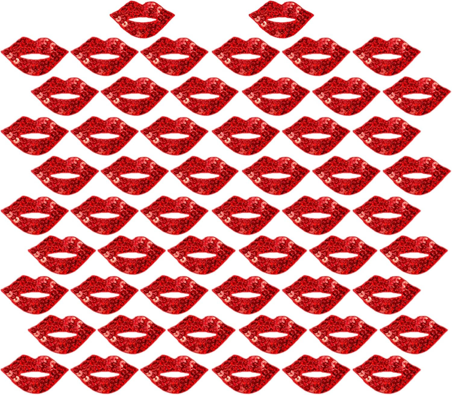 Red Sequin Lips, Iron on Patch (50)