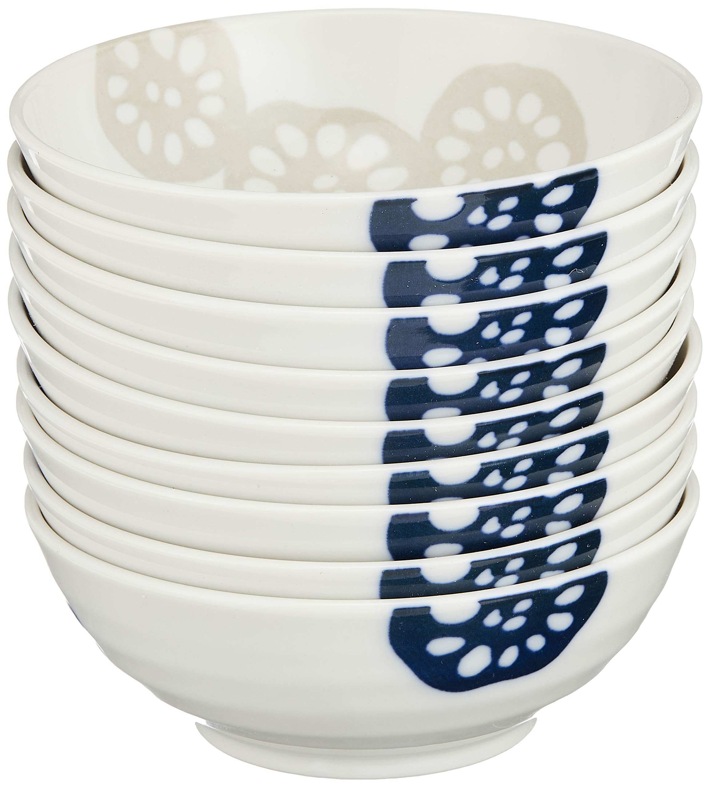 Amazon.com: せともの本舗Set of 10, Small Lotus Root Blue