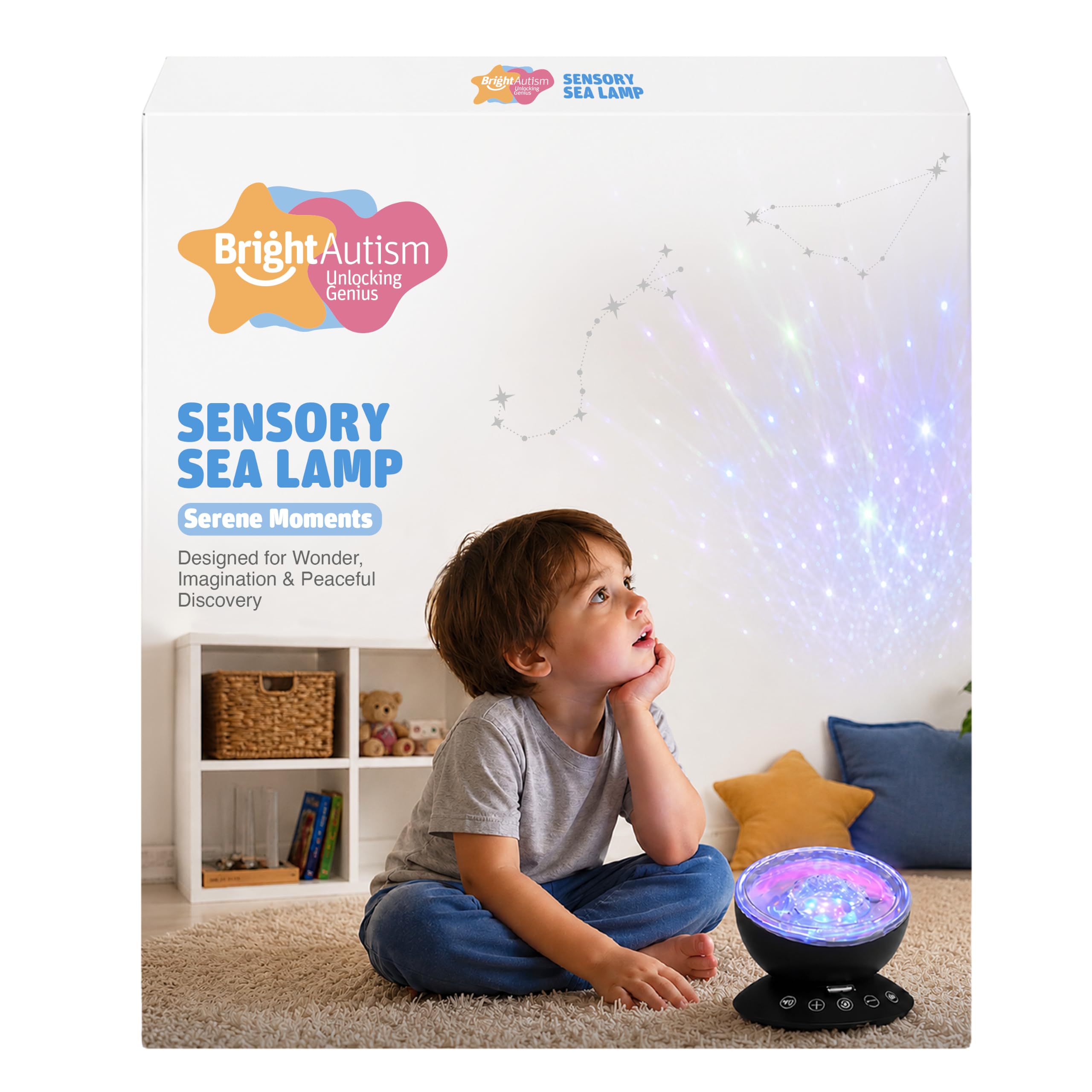 Bright Autism Calming Sensory Sea Lamp - Night Light Projector for