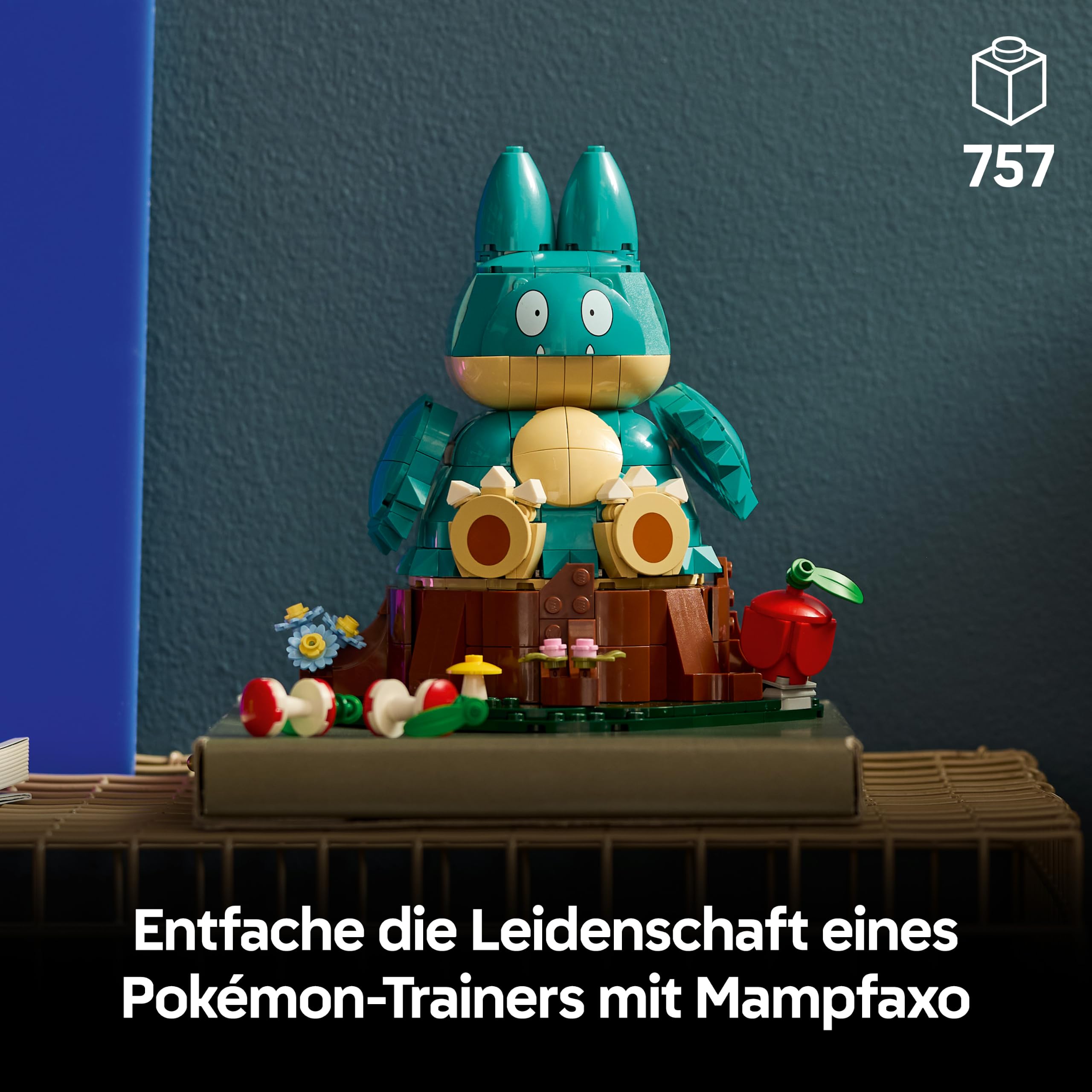 LEGO Pokémon Mampfaxo Figur - Modellbausatz für Erwachsene - Bauspielzeug aus dem Videospiel mit beweglichen Gliedmaßen & Kopf - DIY Zimmer Deko - Sammelbares Gaming Geschenk - 72150