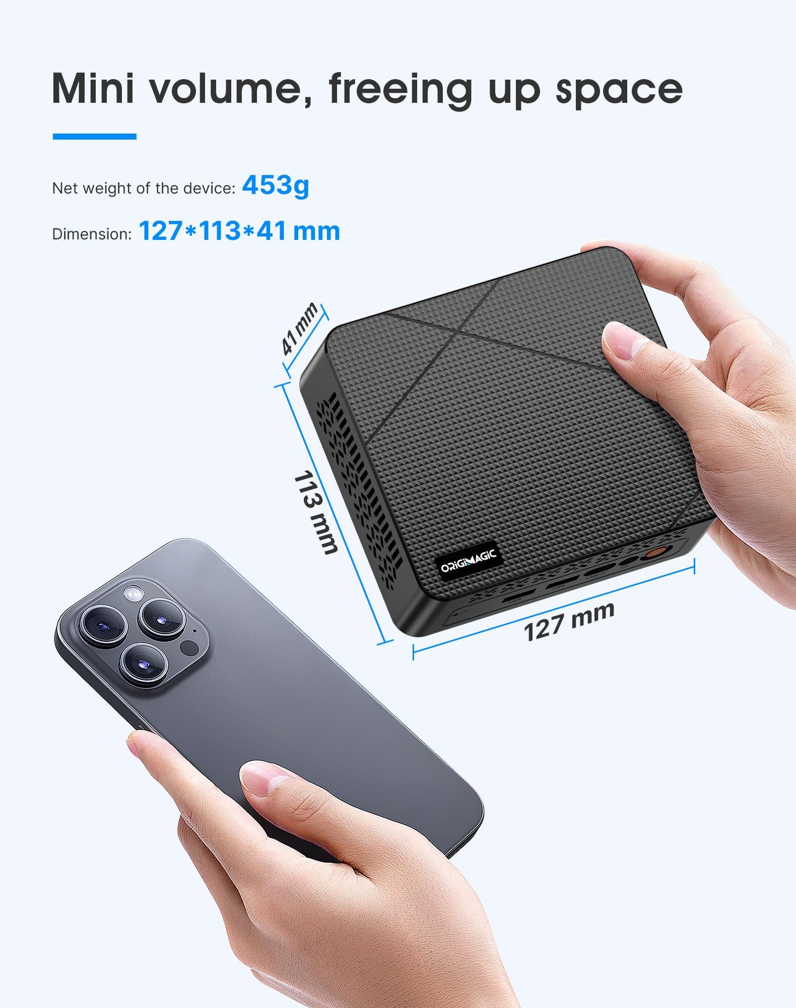 C3 Mini PC Core i3 5005U (hasta 2,0 GHz, 2C/4T), 8 GB DDR3 RAM 512 GB SSD, Doble Pantalla/W10 Pro/WiFi 5/BT5.0/RJ45 LAN, PC de Escritorio para Oficina/Hogar/Educación