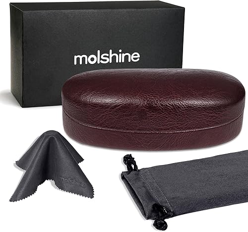 Miniatura 2 de molshine Estuche rígido para lentes de sol, funda clásica grande para lentes de sol, anteojos con paño de limpieza, bolsillo