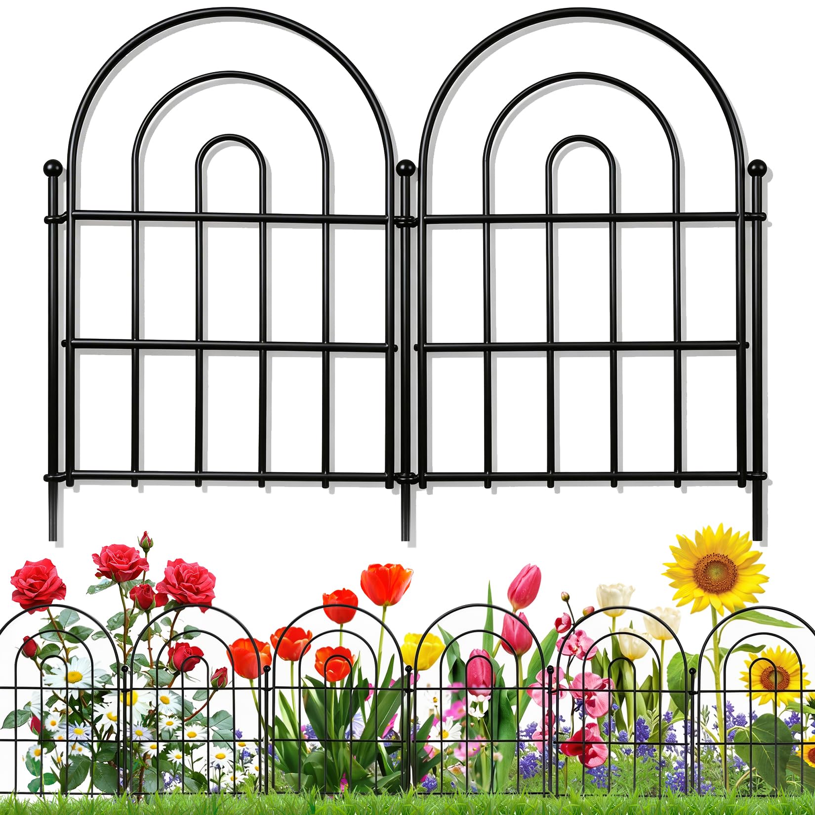 Karlliu 10-Pack Decorative Garden Fence Animal Barrier