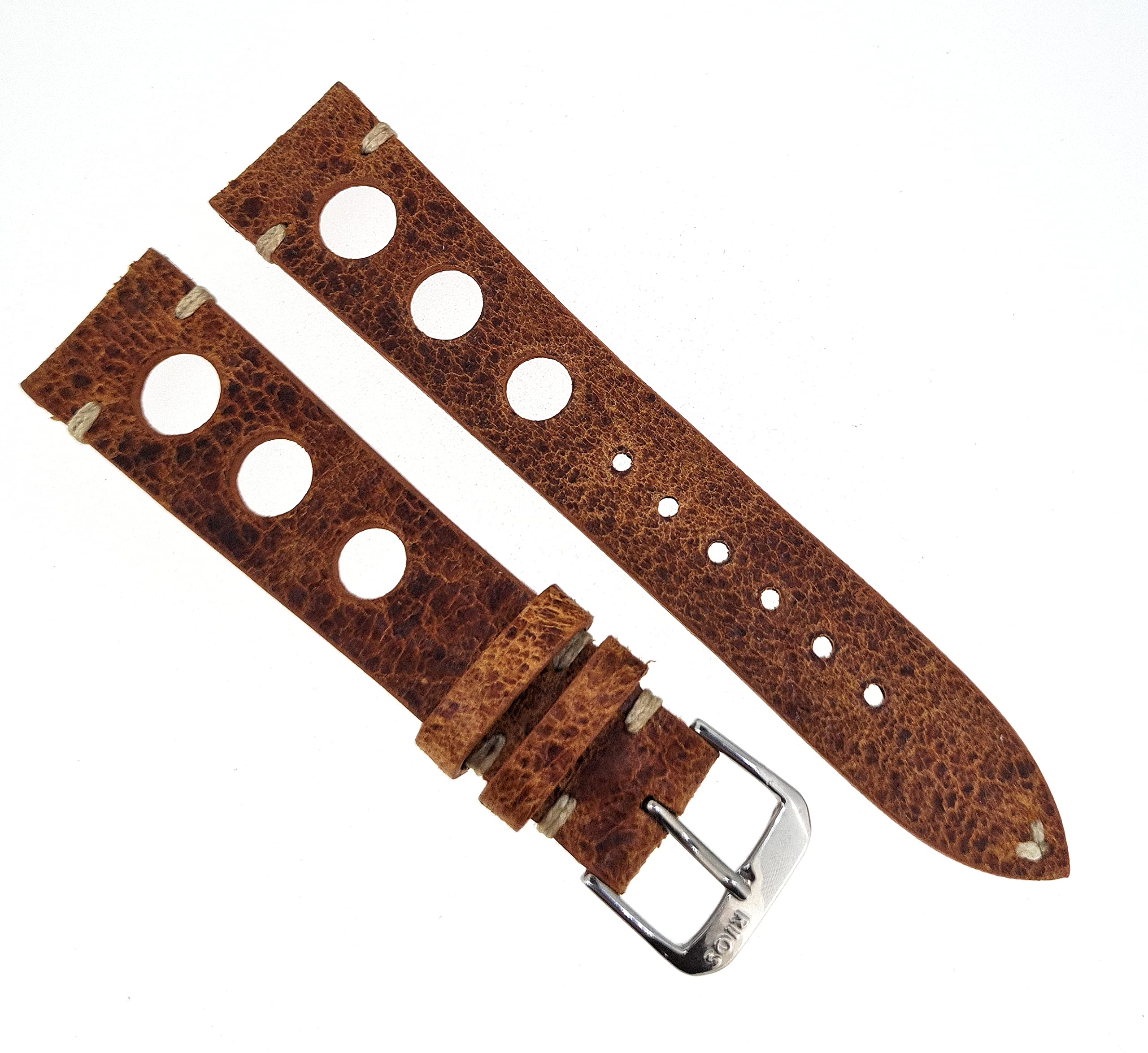 Cinturino in stile vintage Rallye, 20 mm, marrone, made in Germany