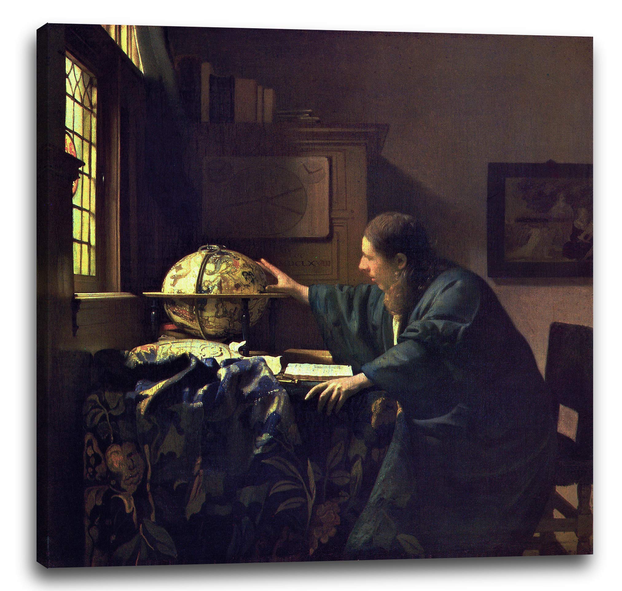 Impression sur toile Vermeer L'astronome 1668 reproduction haut de gamme